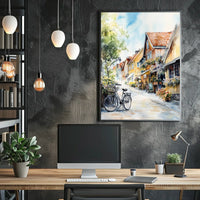 Sweden Gothenburg Haga District City Street Scene Poster