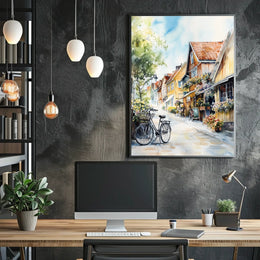 Sweden Gothenburg Haga District City Street Scene Poster