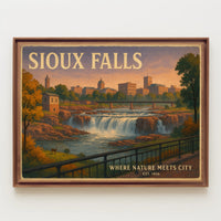 Sioux Falls Nature Meets City Travel Poster