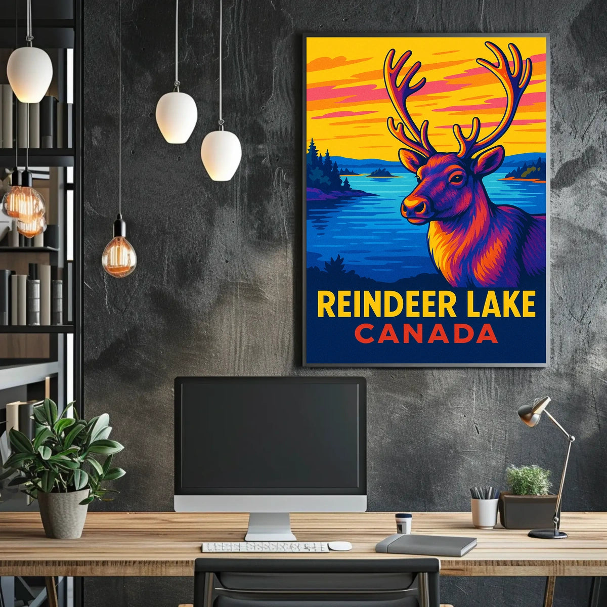 Reindeer Lake Canada Poster