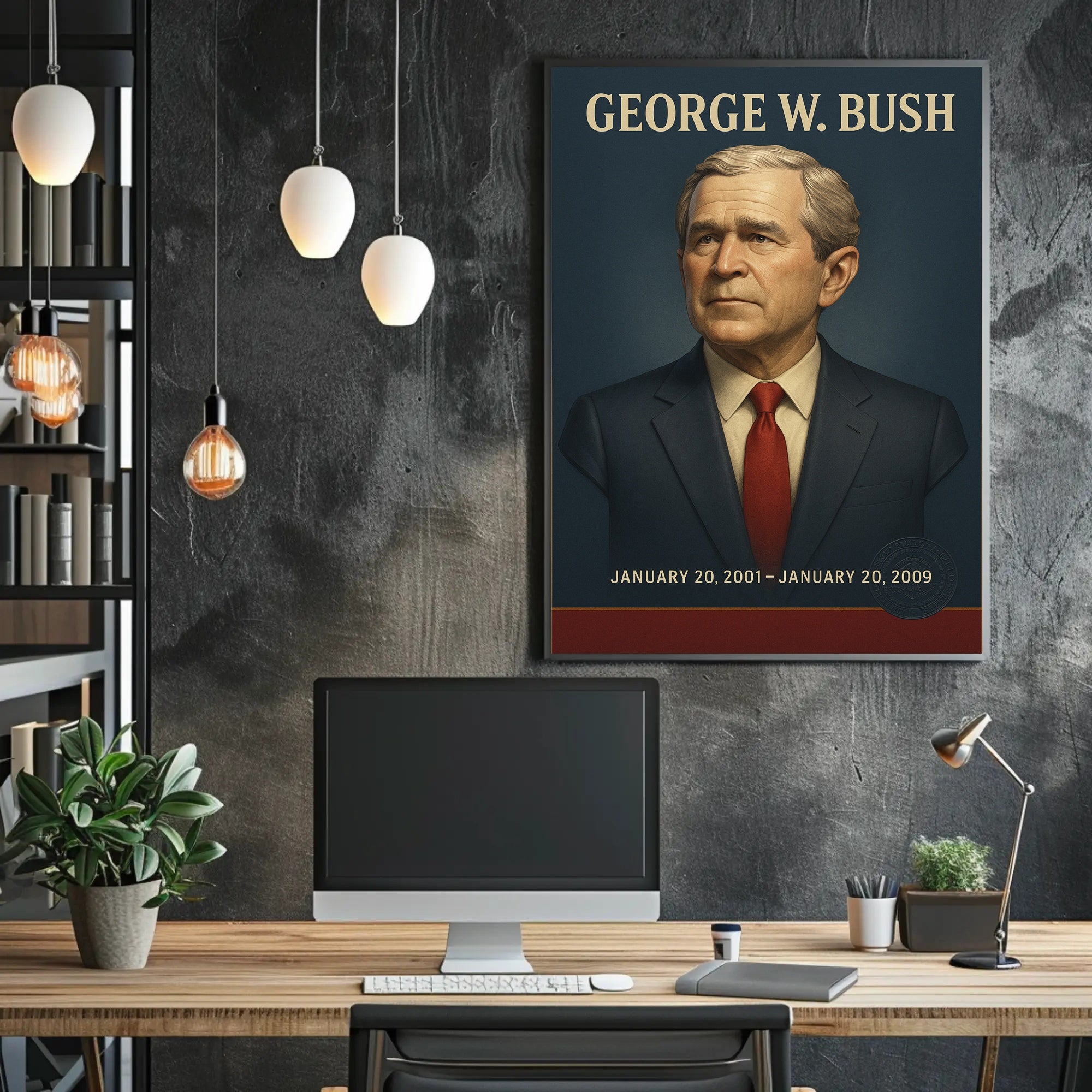 George W. Bush Presidential Portrait Historical or Presidential Poster PosterGoat