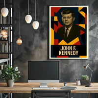 John F. Kennedy 35th President of the United States Abstract Pop Poster
