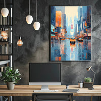 Cityscape Reflections Poster PosterGoat