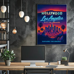 Los Angeles Dreams in Neon Urban or Cityscape Poster