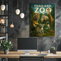 Thailand Zoo Wildlife Showcase Poster