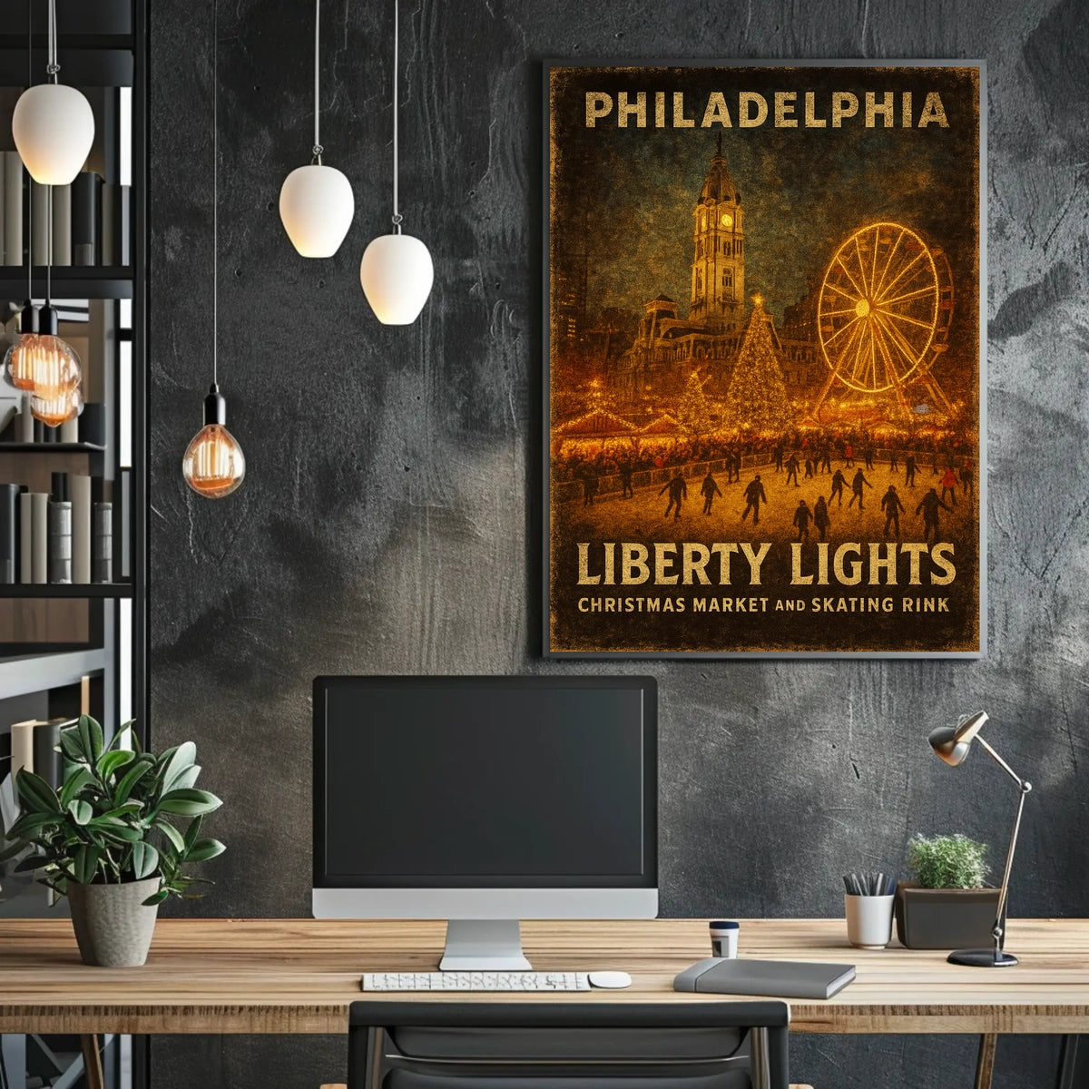 Philadelphia Liberty Lights Poster