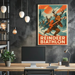 Reindeer Biathlon Poster