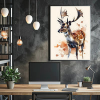 Majestic Deer Wildlife Poster Vintage Nature Print
