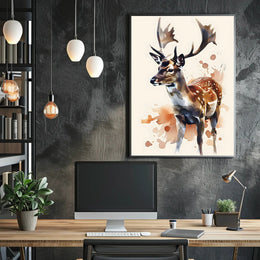 Majestic Deer Wildlife Poster Vintage Nature Print
