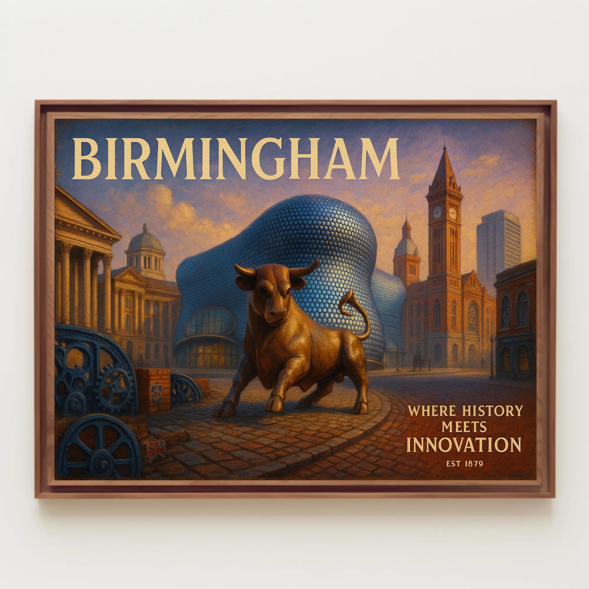 Birmingham Travel Poster Where History Meets Innovation