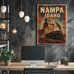Nampa, Idaho Vintage Railway Vintage Poster