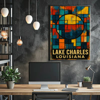 Lake Charles Geometric Abstract Art Poster