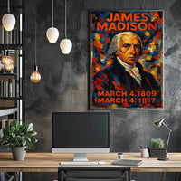 James Madison 4th President of the United States Glitch Hop Art Poster