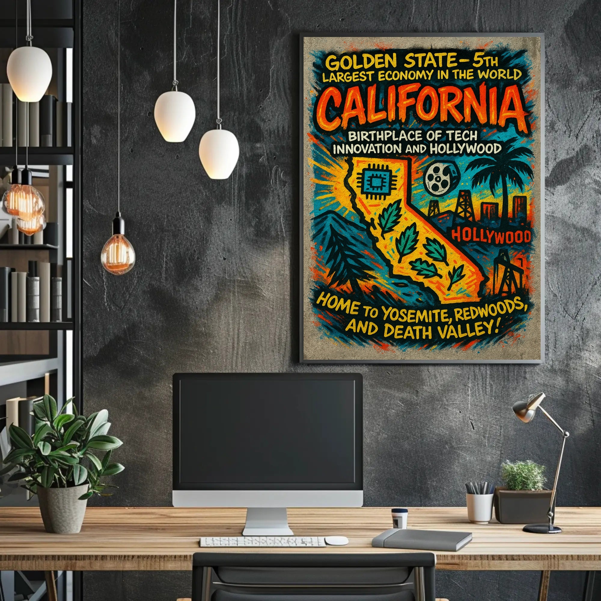 California Vintage Travel Poster Wall Art PosterGoat