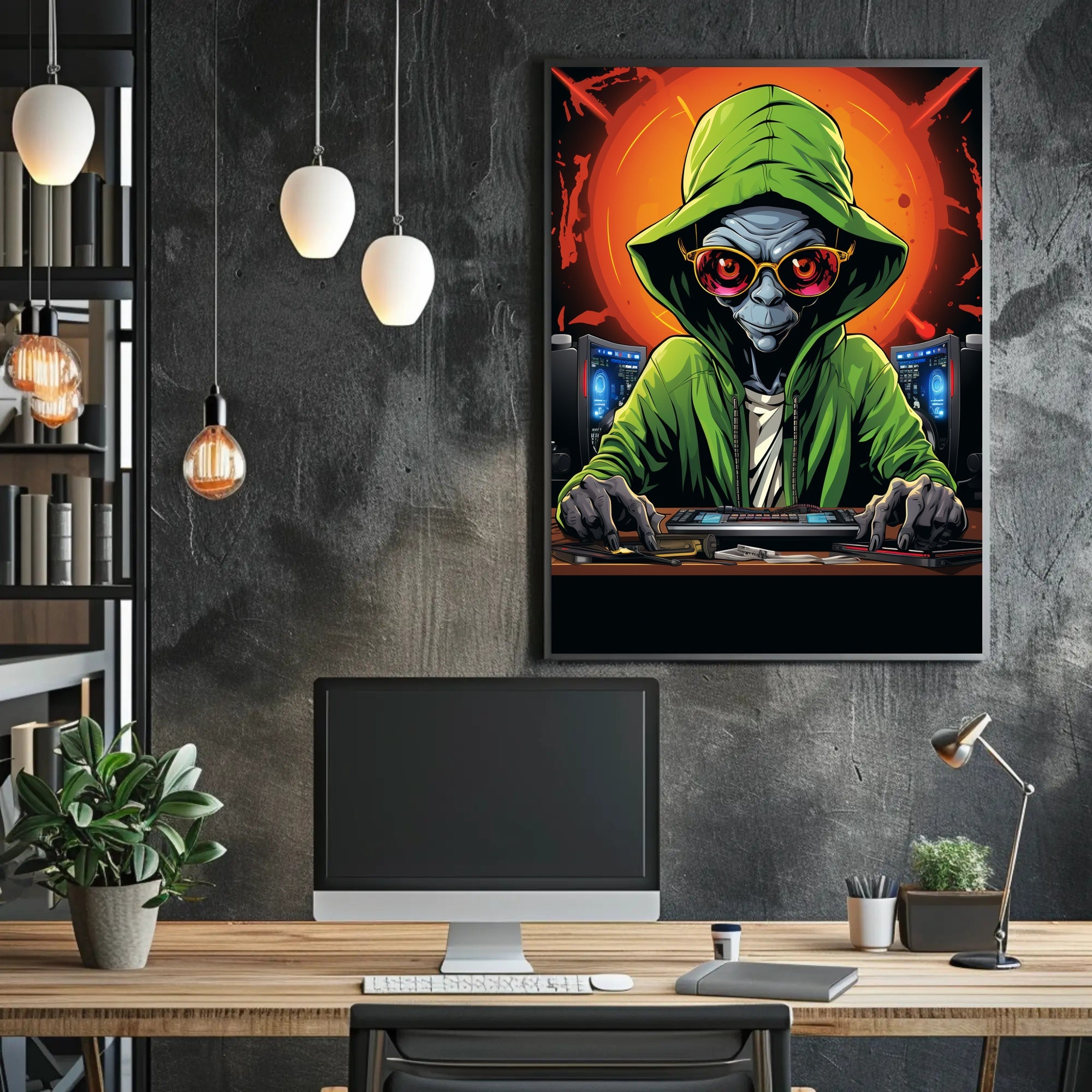 Alien Hacker In Action Poster