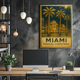 Miami Tropical Christmas Poster
