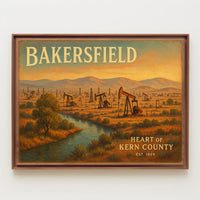 Bakersfield Oil Fields Vintage Poster Art