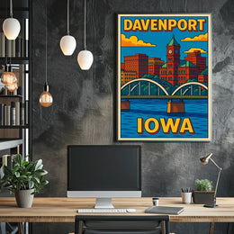Davenport, Iowa A Vibrant Cityscape Poster