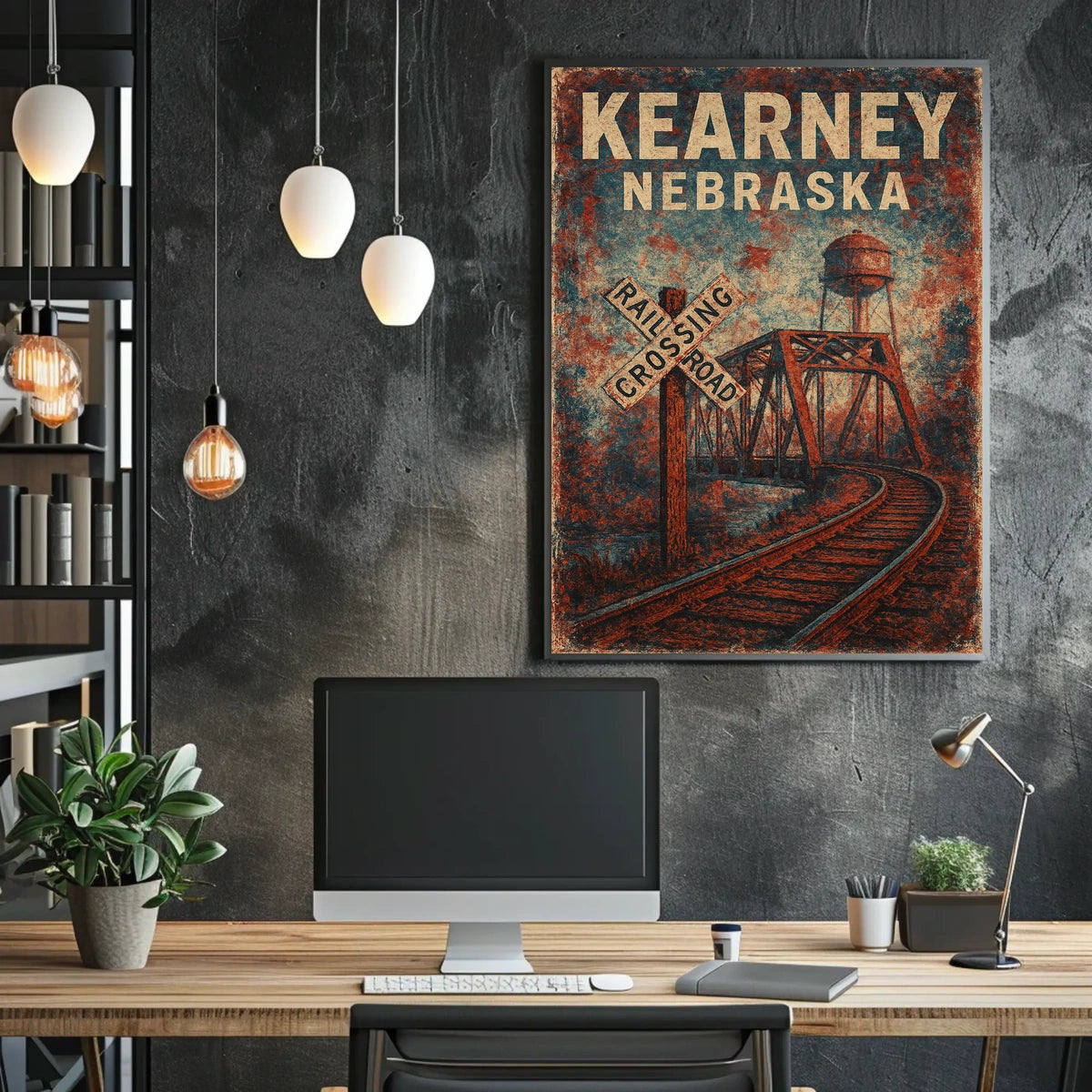 Kearney Railroad Nostalgia Vintage Americana Poster