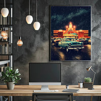 Retro Drive-In Night Poster
