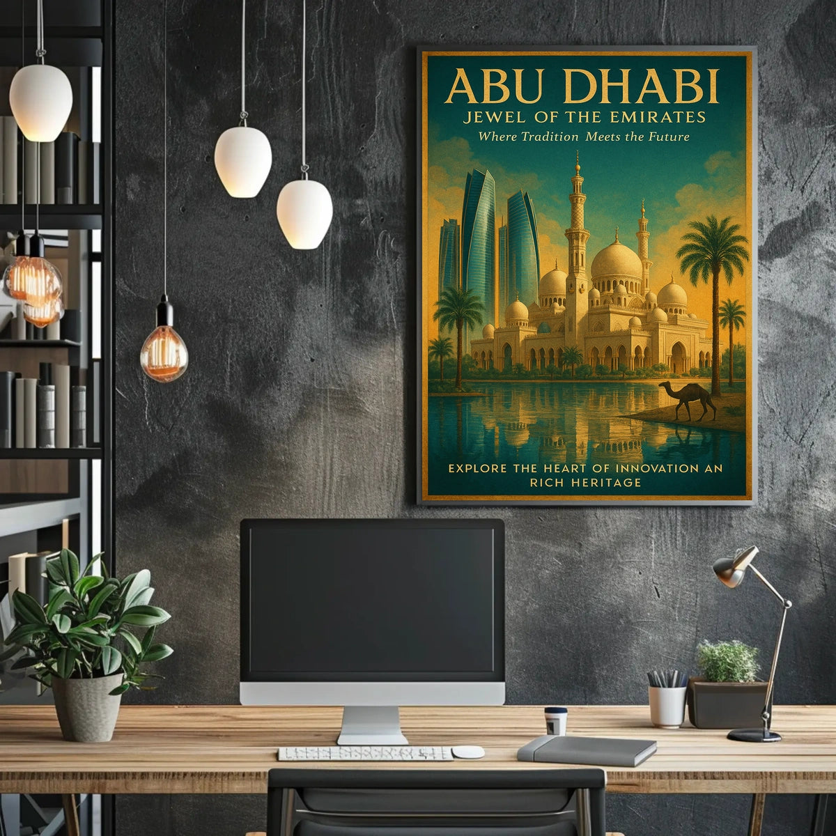 Abu Dhabi Wonders Tradition Meets Modernity Travel Poster