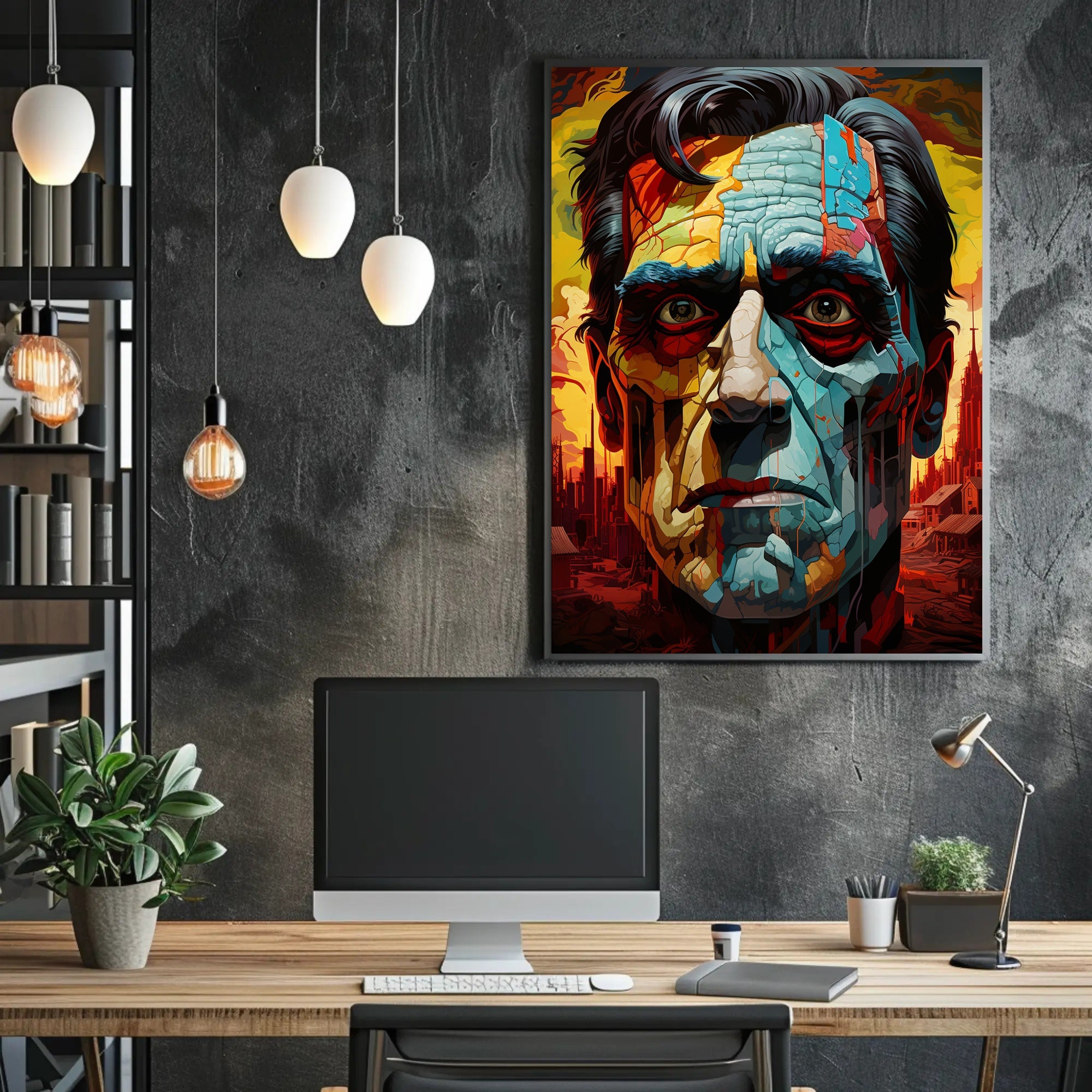 Abstract Portrait Of A Leader Abstract Poster PosterGoat