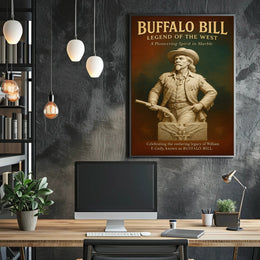 Buffalo Bill Marble Statue Poster Vintage Wall Art