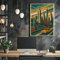 New York City Vibes Poster Vibrant Urban Energy Living Room
