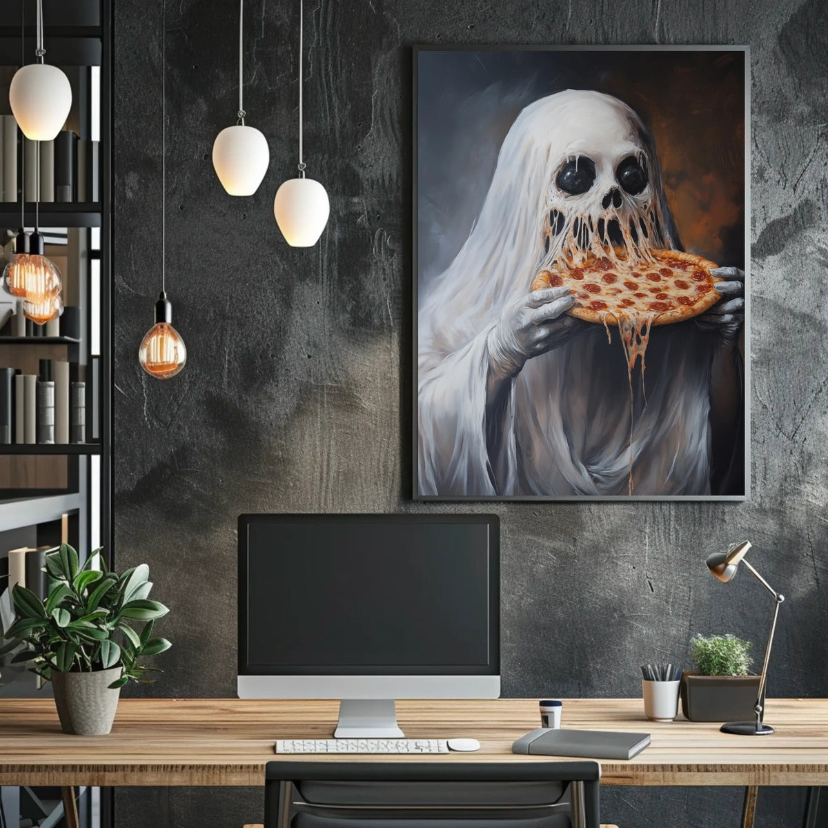 Ghostly Figure Surrealism Horror Humor Poster