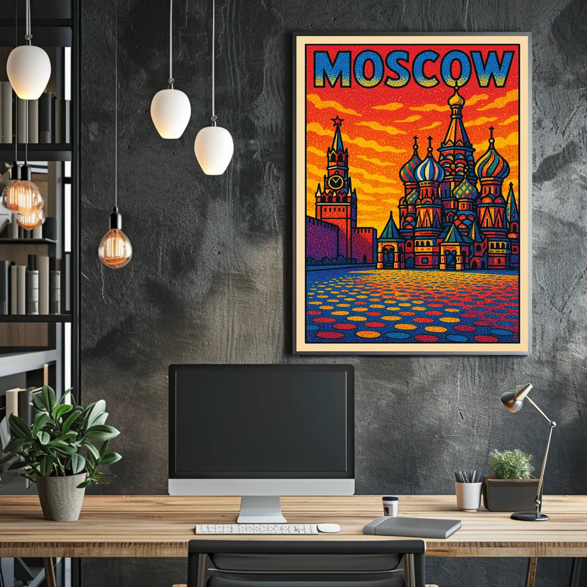 Moscow Skyline Art Poster
