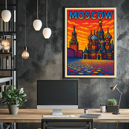 Moscow Skyline Art Poster