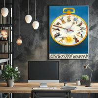 Swiss Winter Adventures Vintage Travel Poster PosterGoat