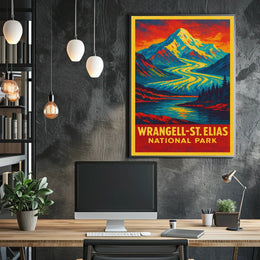 Wrangell Elias Vintage Adventure Explorer Poster