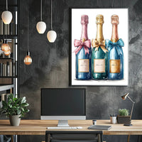 Celebration Bottles Elegant Wall Art Print