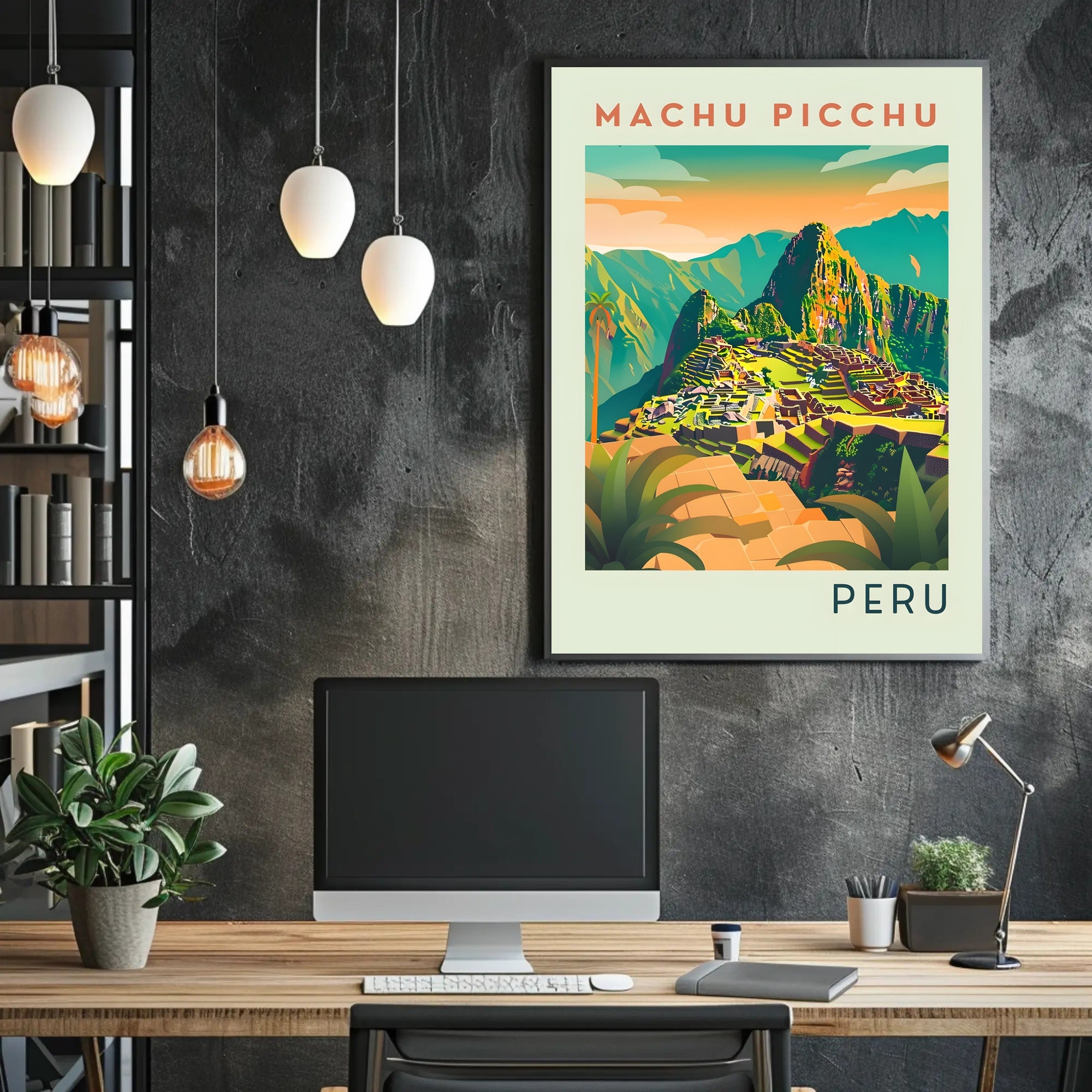 Machu Picchu Adventure: Stylized Travel Poster