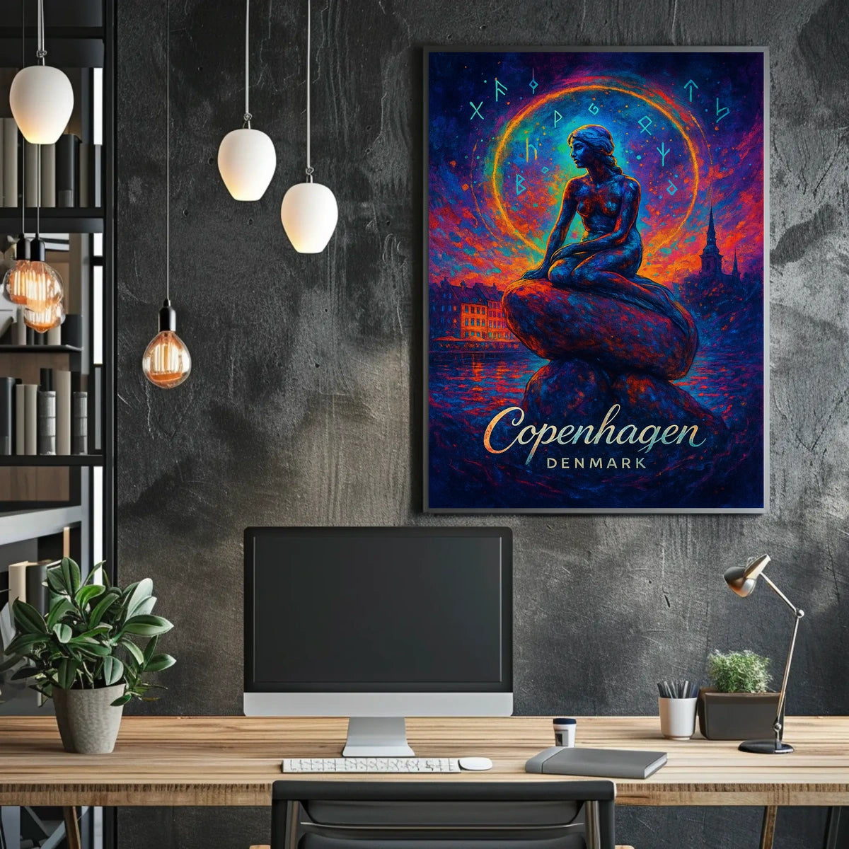 Little Mermaid Copenhagen Fantasy Art Poster