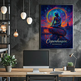 Little Mermaid Copenhagen Fantasy Art Poster