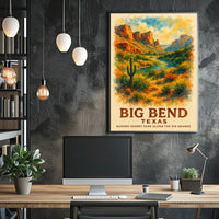 Big Bend National Park Watercolor Desert National Park Poster