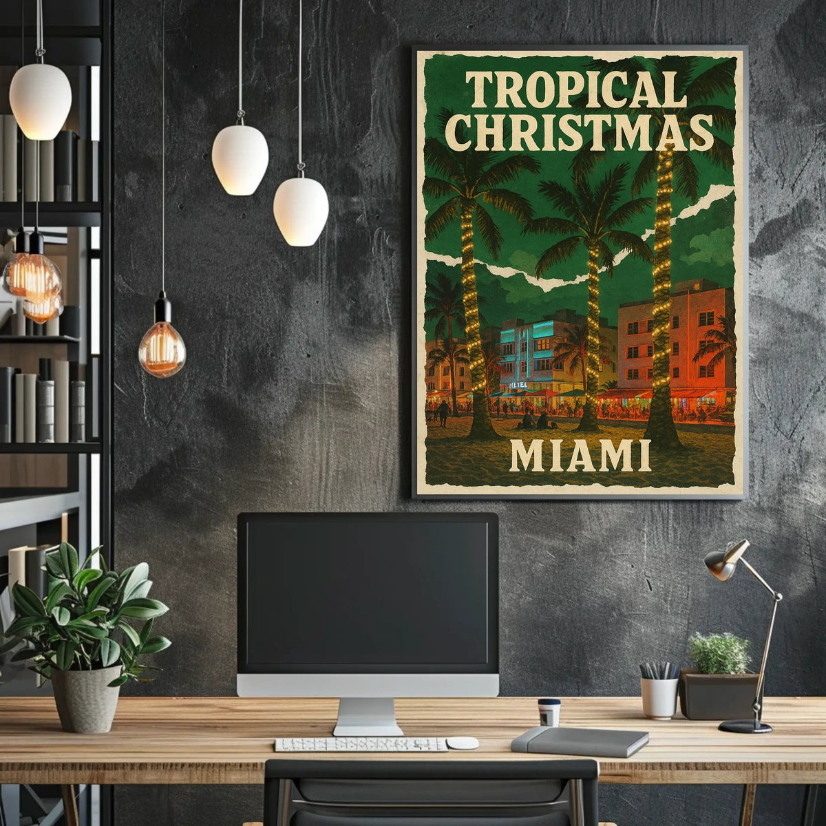 Tropical Christmas in Miami Poster