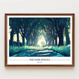 The Dark Hedges: Mystical Pathway Artistic Poster