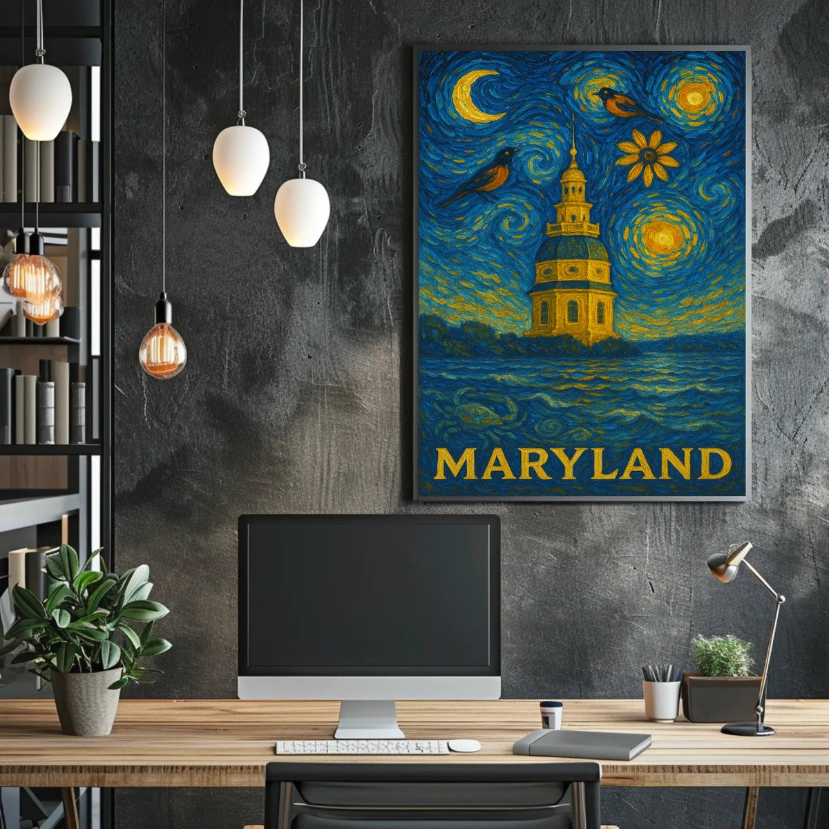 Maryland State House Van Gogh Artistic Heritage Poster