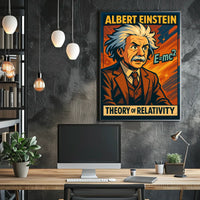 Albert Einstein Relativity Theory Educational Vintage Scientific Curious Minds Poster
