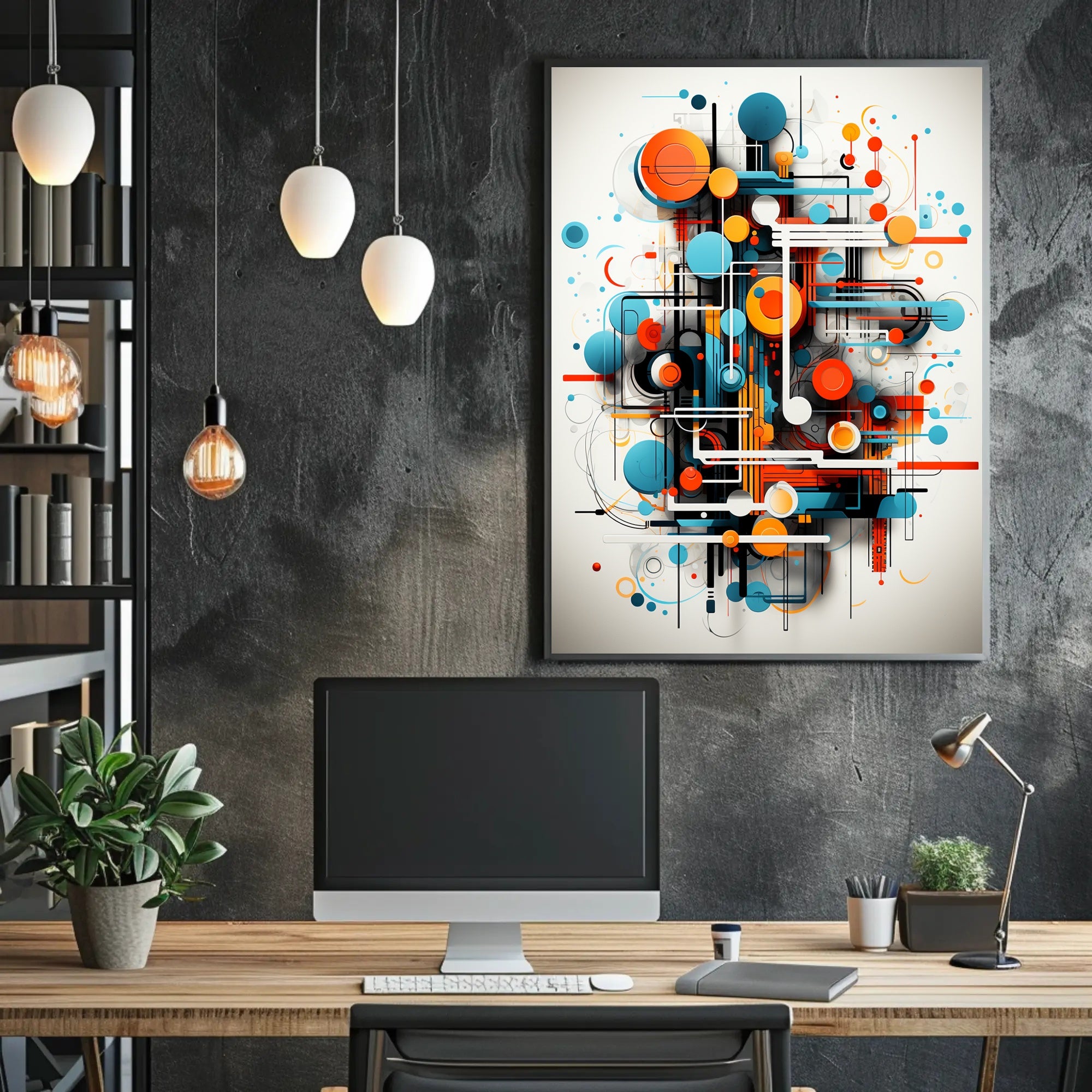 Abstract Geometric Symphony Abstract Poster PosterGoat