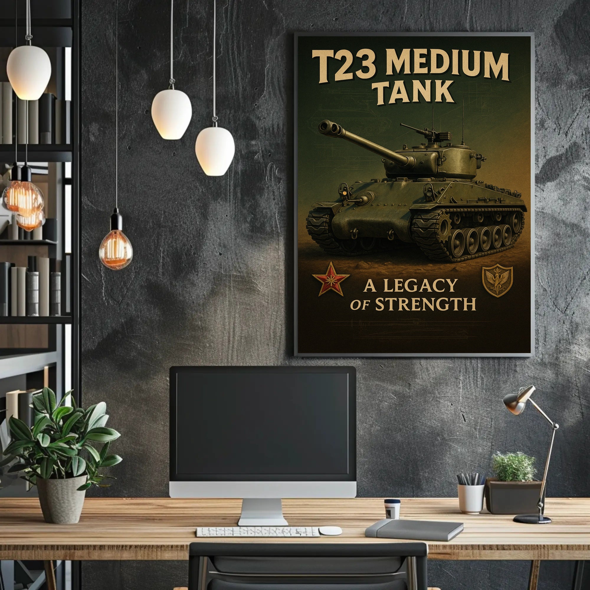 T23 Medium Tank Vintage Military Poster Print