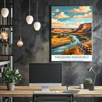 Theodore Roosevelt National Park Scenic Landscape Vintage Poster