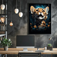Mystical Jungle Leopard Surreal Art Poster Print