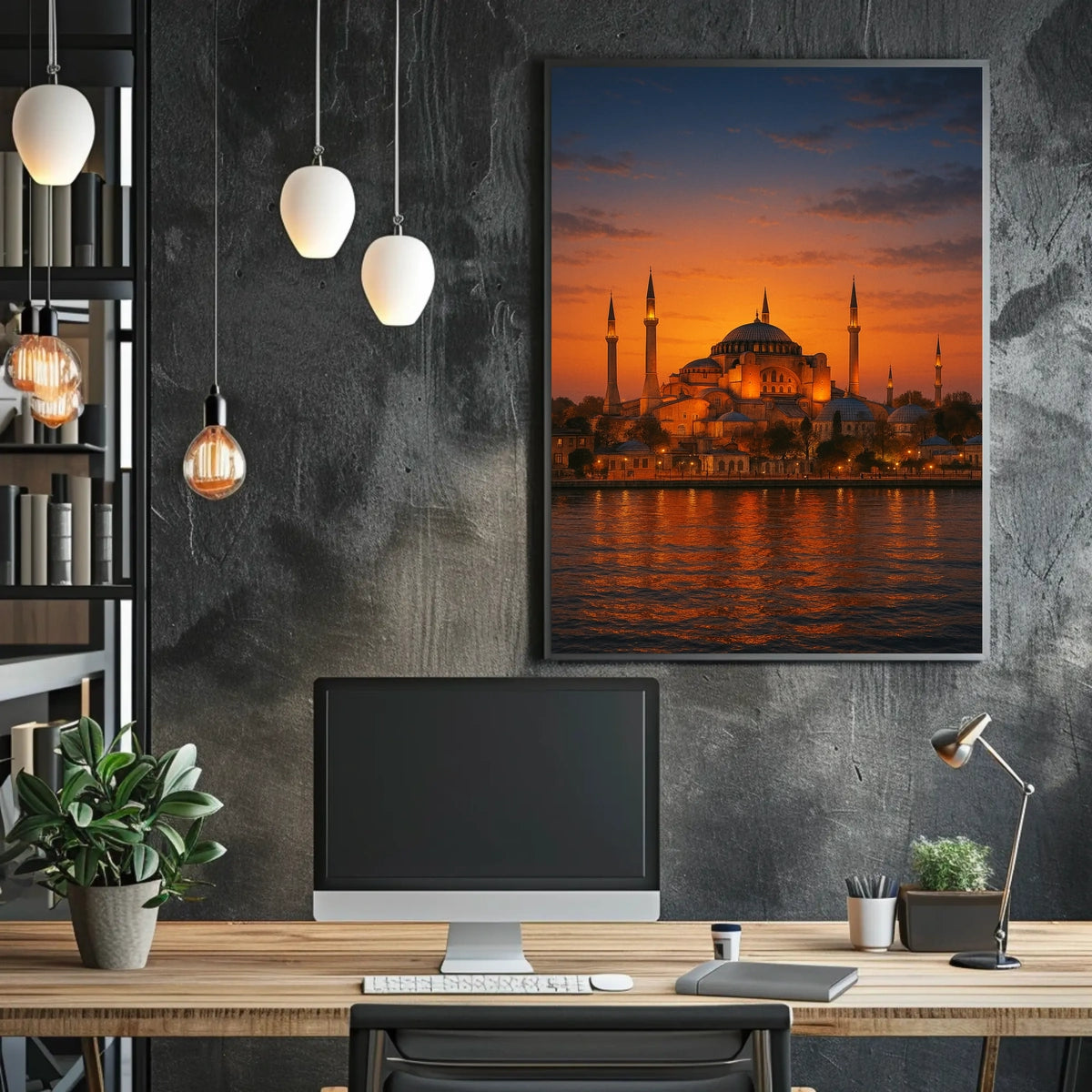 Sunset Over The Hagia Sophia Poster