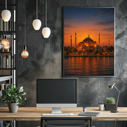 Sunset Over The Hagia Sophia Poster