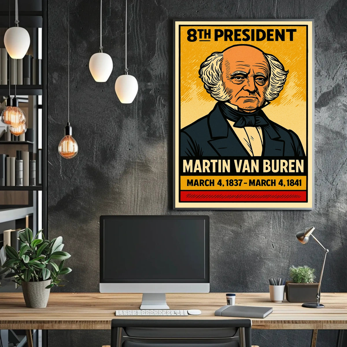 Martin Van Buren 8th President of the United States Inked Comic Style Poster
