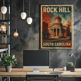 Vintage Rock Hill Architecture Collector Poster